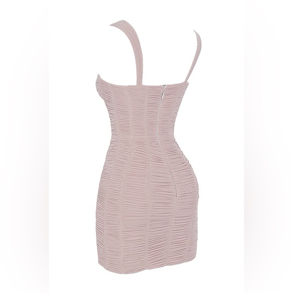 House of CB CATE CRYSTAL RUCHED MESH MINI DRESS. size Medium, $195 - Picture 11 of 16